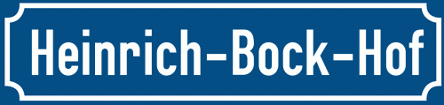Straßenschild Heinrich-Bock-Hof