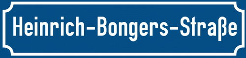 Straßenschild Heinrich-Bongers-Straße