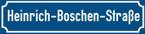 Straßenschild Heinrich-Boschen-Straße