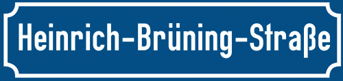Straßenschild Heinrich-Brüning-Straße