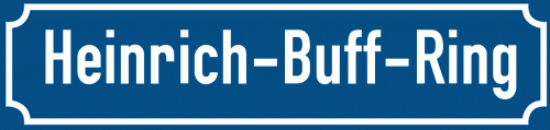 Straßenschild Heinrich-Buff-Ring zum kostenlosen Download