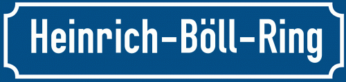 Straßenschild Heinrich-Böll-Ring