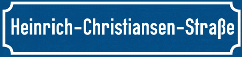 Straßenschild Heinrich-Christiansen-Straße