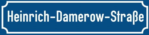 Straßenschild Heinrich-Damerow-Straße