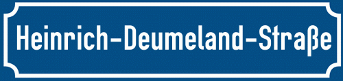 Straßenschild Heinrich-Deumeland-Straße