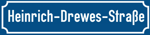 Straßenschild Heinrich-Drewes-Straße
