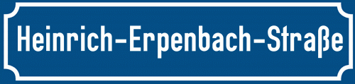Straßenschild Heinrich-Erpenbach-Straße zum kostenlosen Download