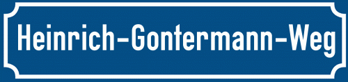 Straßenschild Heinrich-Gontermann-Weg