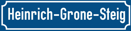 Straßenschild Heinrich-Grone-Steig