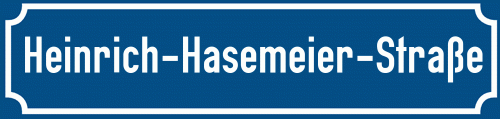 Straßenschild Heinrich-Hasemeier-Straße