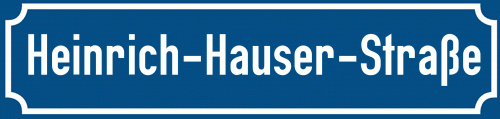 Straßenschild Heinrich-Hauser-Straße