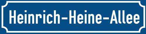 Straßenschild Heinrich-Heine-Allee