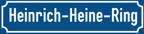 Straßenschild Heinrich-Heine-Ring zum kostenlosen Download