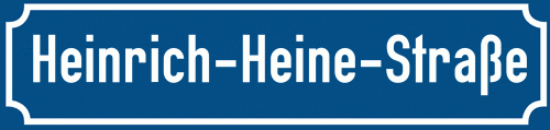 Straßenschild Heinrich-Heine-Straße zum kostenlosen Download