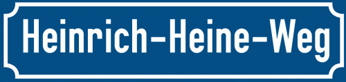 Straßenschild Heinrich-Heine-Weg
