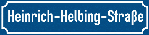 Straßenschild Heinrich-Helbing-Straße