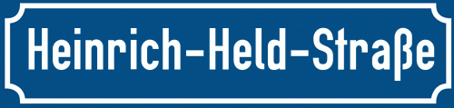 Straßenschild Heinrich-Held-Straße