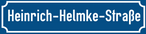 Straßenschild Heinrich-Helmke-Straße