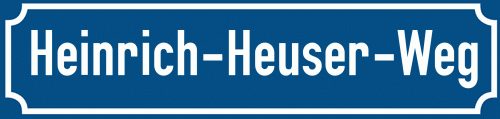 Straßenschild Heinrich-Heuser-Weg zum kostenlosen Download