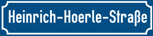 Straßenschild Heinrich-Hoerle-Straße