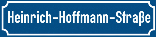 Straßenschild Heinrich-Hoffmann-Straße zum kostenlosen Download