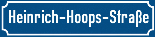 Straßenschild Heinrich-Hoops-Straße