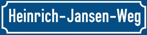 Straßenschild Heinrich-Jansen-Weg zum kostenlosen Download