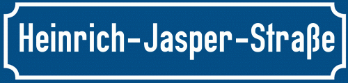 Straßenschild Heinrich-Jasper-Straße
