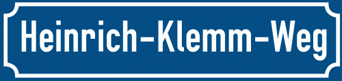 Straßenschild Heinrich-Klemm-Weg