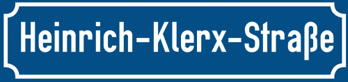 Straßenschild Heinrich-Klerx-Straße