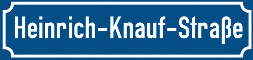 Straßenschild Heinrich-Knauf-Straße zum kostenlosen Download