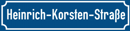 Straßenschild Heinrich-Korsten-Straße