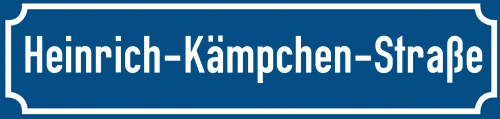 Straßenschild Heinrich-Kämpchen-Straße