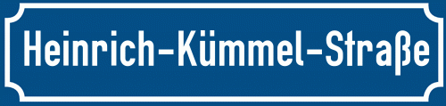 Straßenschild Heinrich-Kümmel-Straße