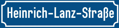 Straßenschild Heinrich-Lanz-Straße zum kostenlosen Download