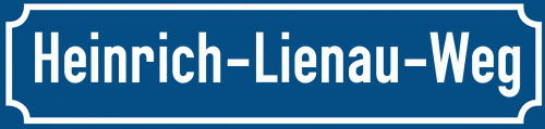 Straßenschild Heinrich-Lienau-Weg