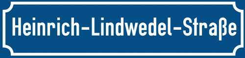 Straßenschild Heinrich-Lindwedel-Straße