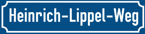Straßenschild Heinrich-Lippel-Weg