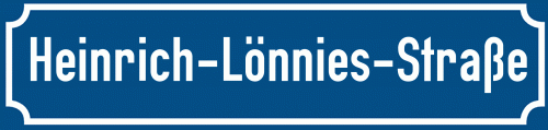 Straßenschild Heinrich-Lönnies-Straße