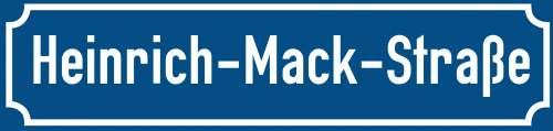 Straßenschild Heinrich-Mack-Straße