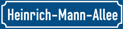 Straßenschild Heinrich-Mann-Allee