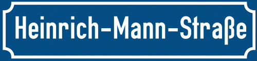 Straßenschild Heinrich-Mann-Straße