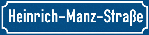 Straßenschild Heinrich-Manz-Straße