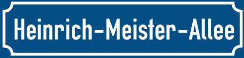 Straßenschild Heinrich-Meister-Allee