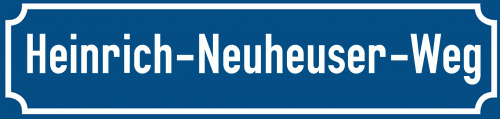 Straßenschild Heinrich-Neuheuser-Weg zum kostenlosen Download