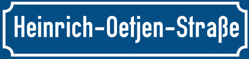 Straßenschild Heinrich-Oetjen-Straße