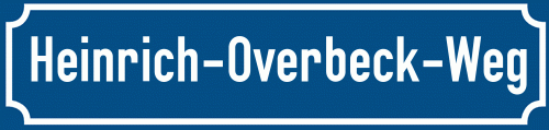 Straßenschild Heinrich-Overbeck-Weg