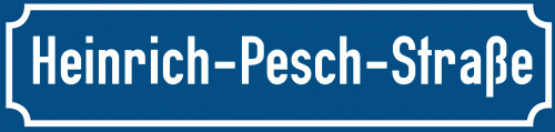 Straßenschild Heinrich-Pesch-Straße zum kostenlosen Download