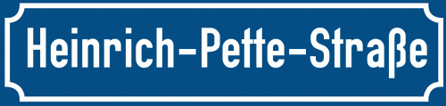 Straßenschild Heinrich-Pette-Straße