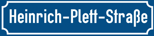 Straßenschild Heinrich-Plett-Straße